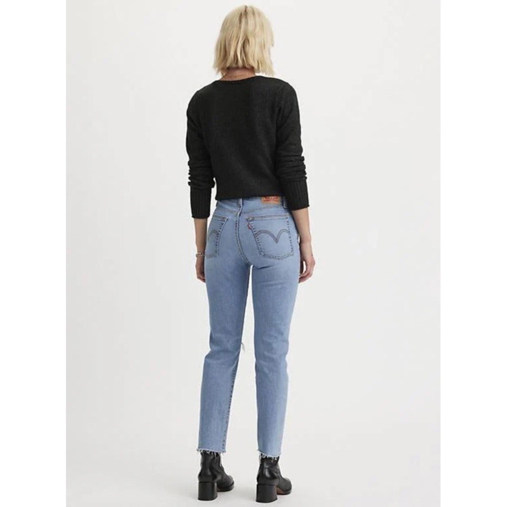 Levi's Wedgie Straight Denim‎ Jeans Button Fly High Rise Crop Women's 28x26.5